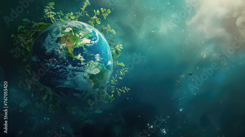 Artistic image of mother earth. World environment and mother earth day concept: Celebrating our planet's beauty and promoting environmental awareness Generative AI
