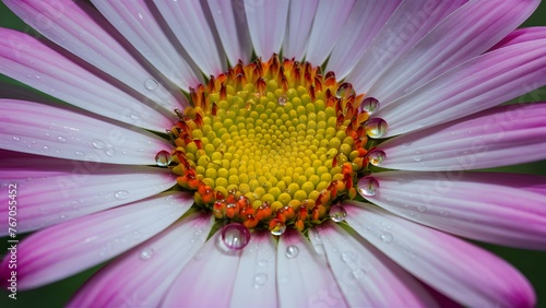 Artistic wallpaper with macro photo of water drop on flower