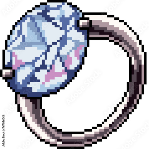pixel art of diamond ring decoration