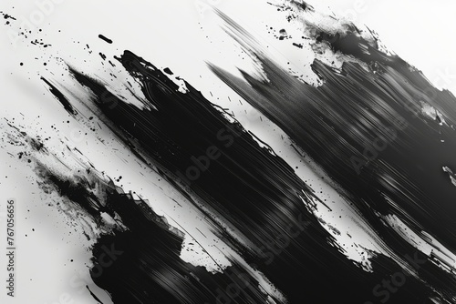 Grunge black and white background. Abstract monochrome modern texture. Design of ink stains, dust, lines, and chips.