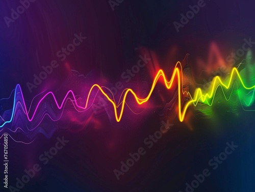 Vibrant color heart beat line concept 