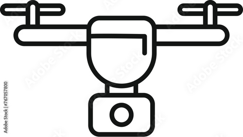 Drone control operator icon outline vector. Air control military. Video scene