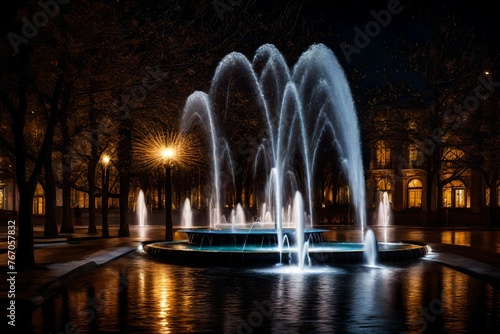fountain in the night