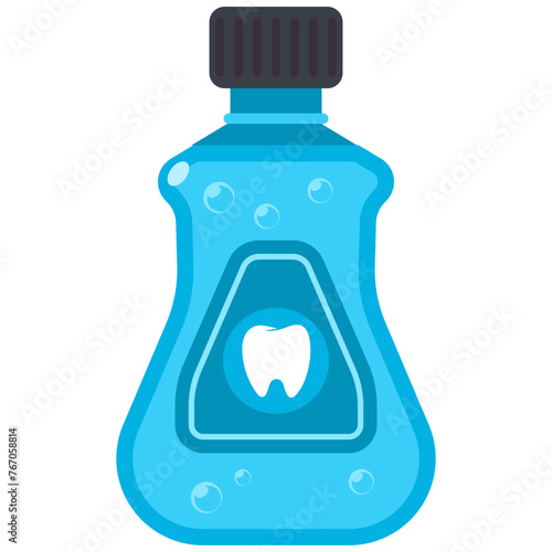 Antiseptic mouthwashes vector cartoon illustration isolated on a white background.
