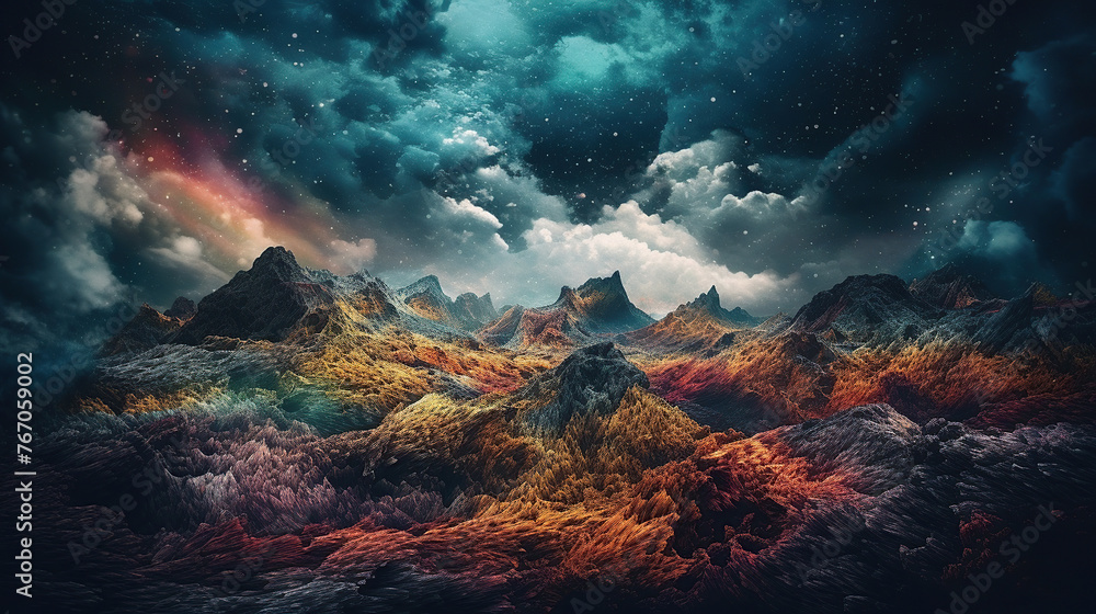 colorful cloudy space