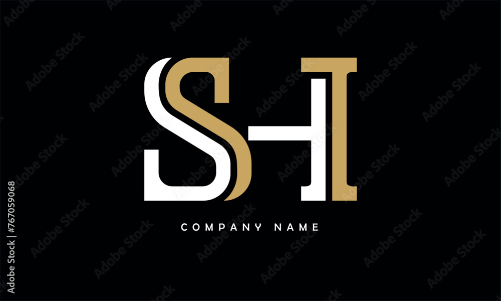 SH, HS, S, H Abstract Letters Logo Monogram SH, HS, S, H Abstract Letters Logo Monogram