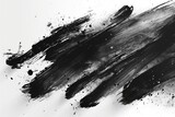 Modern distressed banner texture with dry brush strokes. Black isolated on white...