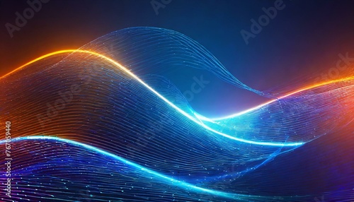 Electrifying Glow: Big Neon Wave Background