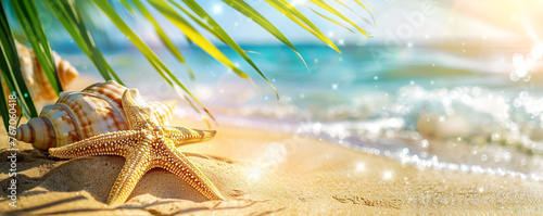 Starfish on the beach, Summer vacation theme
