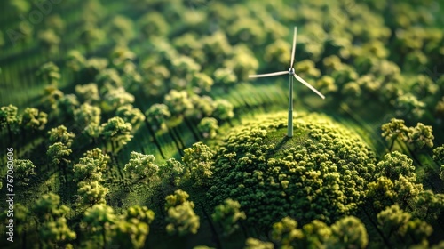 Renewable energy for a clean and sustainable environment. Wind energy for factories, machines, and technologies. © Zaleman