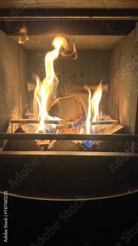 Feuer im Kamin Ofen