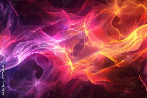 Abstract Background of Colorful Fractal Waves and Glowing Magical Energy  Dynamic Motion Wallpaper