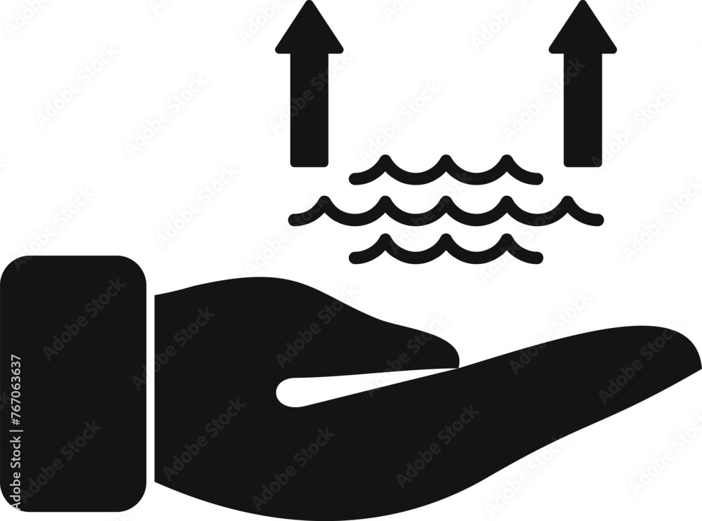 Fototapeta premium Care ocean level risk icon simple vector. Climate disasters. Coast eco problem