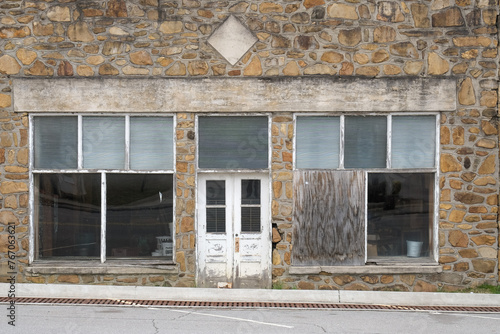Rustic Abandoned Building With Stone Wall