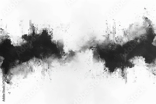 The texture of the spots of ink print and design. Black and white halftone pattern. Abstract pattern monochrome modern.
