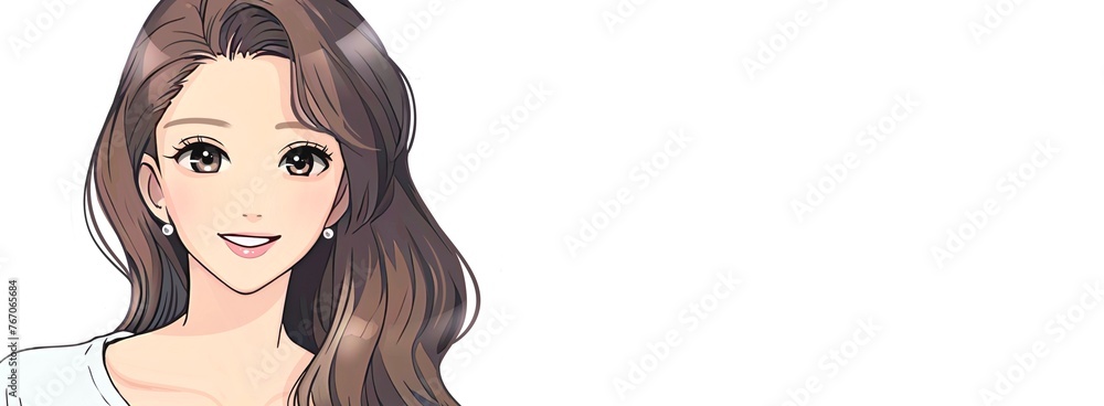 女性・女の子のバナー・背景・ヘッダーイラスト素材 女性・女の子のバナー・背景・ヘッダーイラスト素材