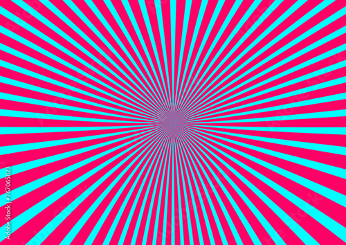 サイケデリックな興奮を伝えるレトロ背景。放射状のインパクトを与えるエフェクト。