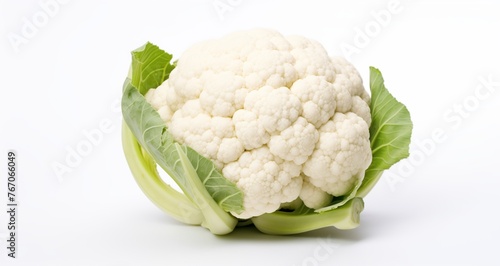 Single Cauliflower Vegitables with white background.