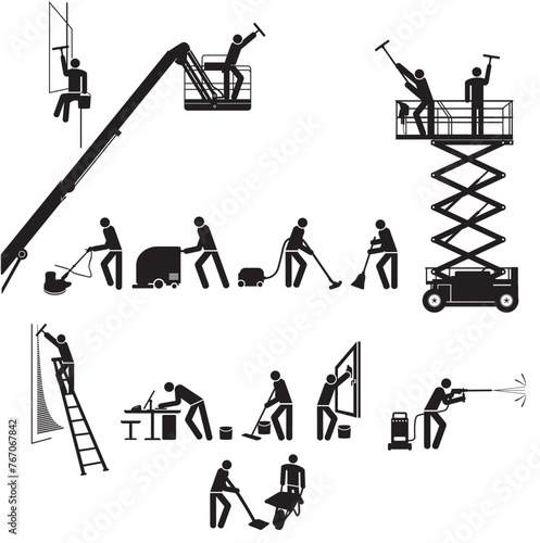 Gebäudereinigungs Service und Reinigung Illustration