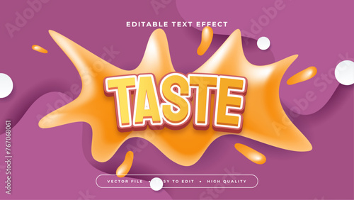 Orange yellow and purple violet taste 3d editable text effect - font style