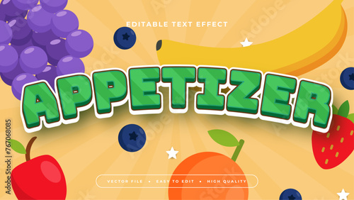 Colorful appetizer 3d editable text effect - font style