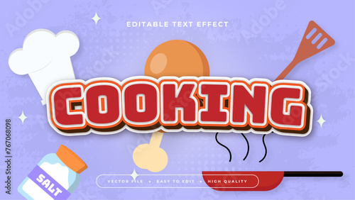 Colorful cooking 3d editable text effect - font style