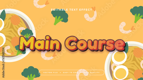 Colorful main course 3d editable text effect - font style