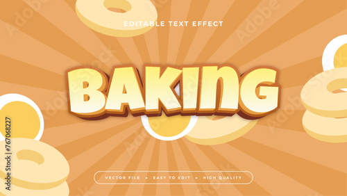 Orange white and yellow baking 3d editable text effect - font style
