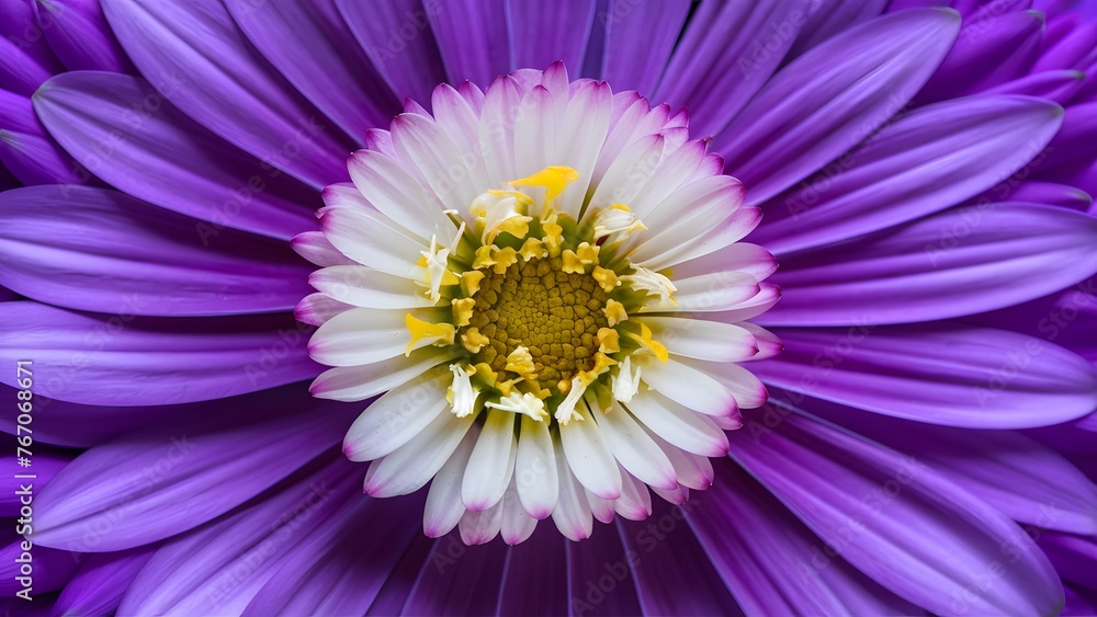 Obraz premium Beautiful flower macro shot with violet petals as backdrop