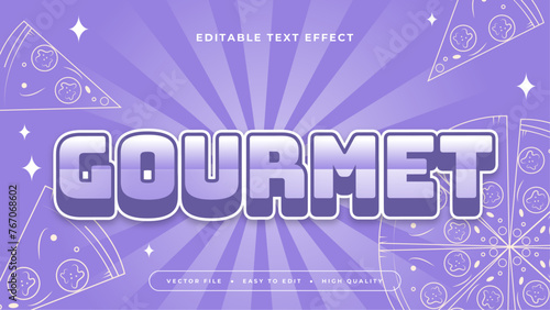 White and purple violet gourment 3d editable text effect - font style