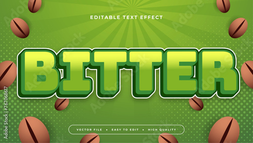 Brown and green bitter 3d editable text effect - font style