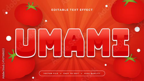 Red white and green umami 3d editable text effect - font style