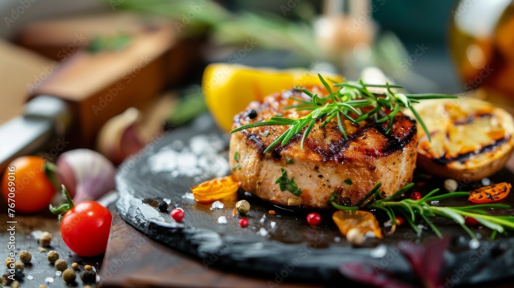 Delicious and Nutritious, Close-Up of Fresh Ingredients in a Healthy Meal Delicious and Nutritious, Close-Up of Fresh Ingredients in a Healthy Meal