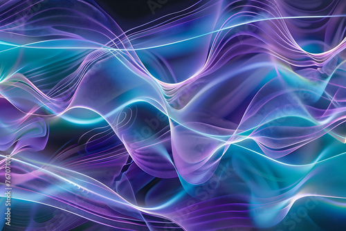 Dynamic Neon Abstract Waves on a Dark Background