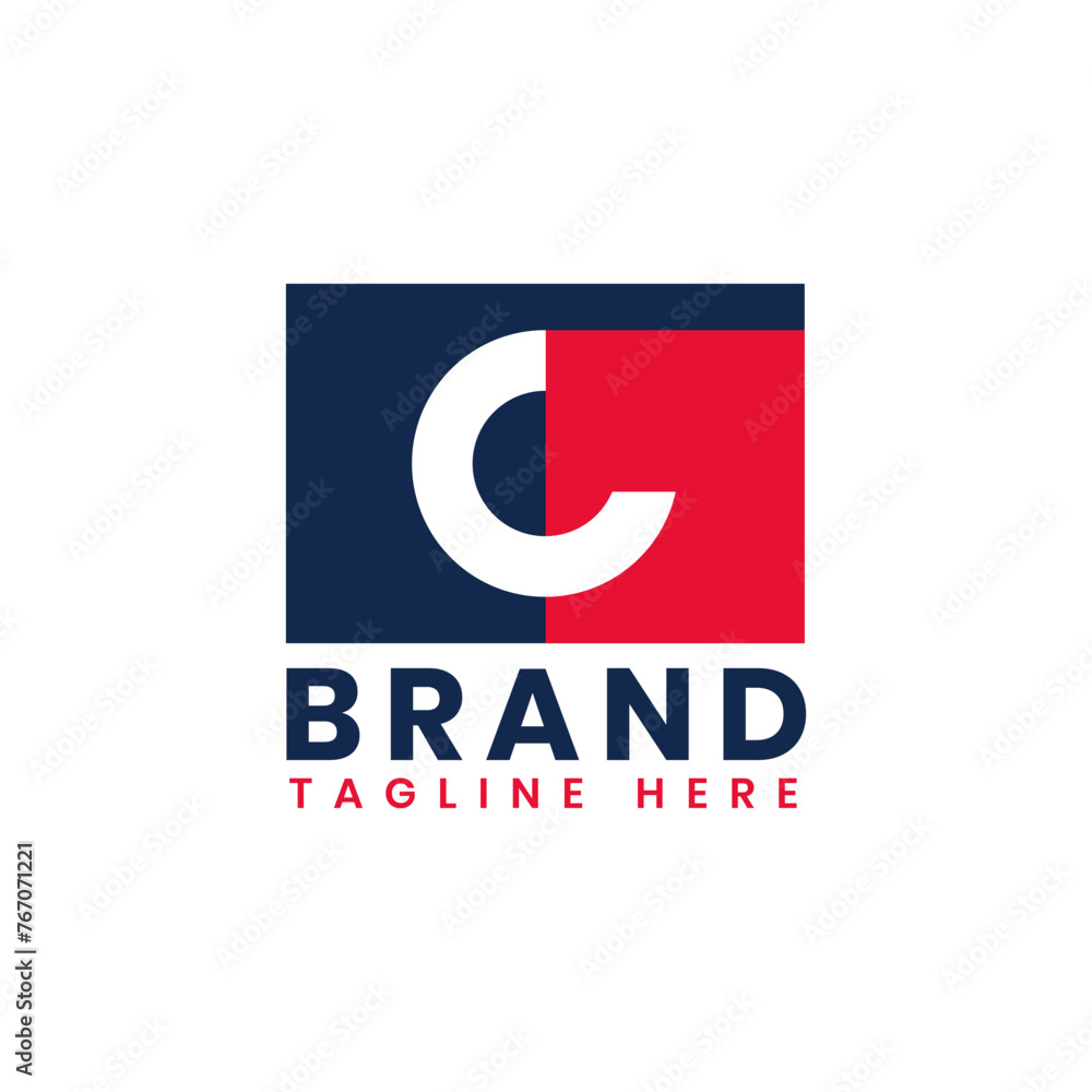 Patriotic C Logo Design, Alphabet C American Logo Template Patriotic C Logo Design, Alphabet C American Logo Template