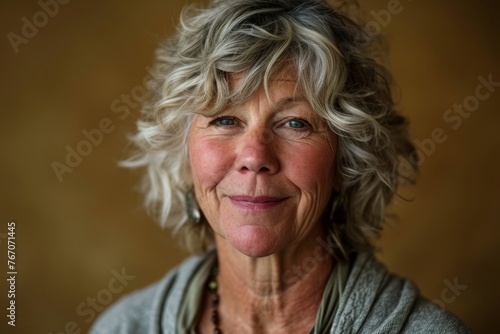 Portrait of a beautiful senior woman with grey hair, close up © Iigo