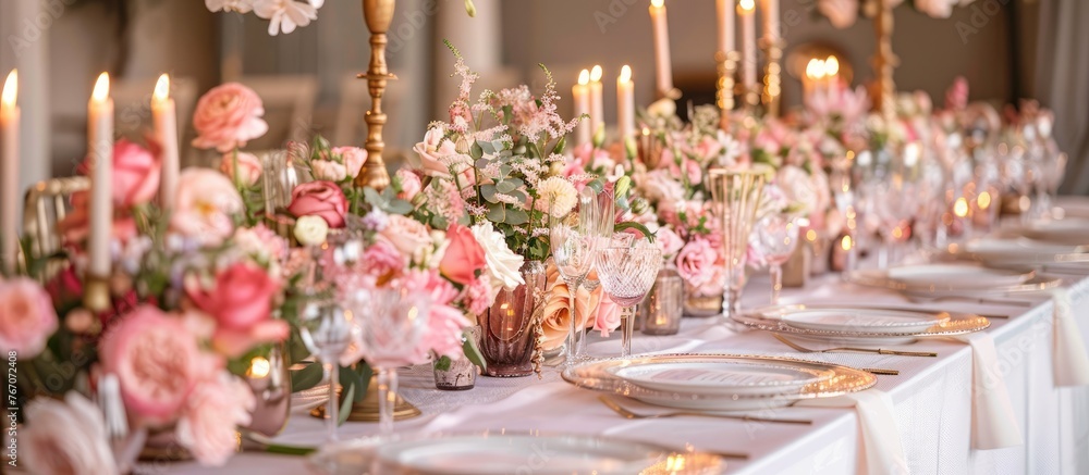 Wedding dining table in a close-up shot.