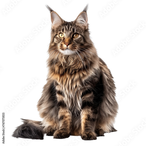 Maine Coon cat on a transparent background