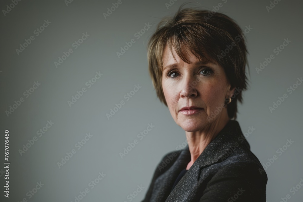 Portrait of a senior businesswoman looking at camera with serious expression Portrait of a senior businesswoman looking at camera with serious expression
