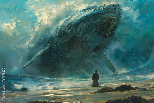 Jonah and the Whale Aqua Sanctuary - Exploring Jonah's Spiritual Respite in the Heart of the Whale as Narrated in the Book of Jonah from the Old Testament of the Bible