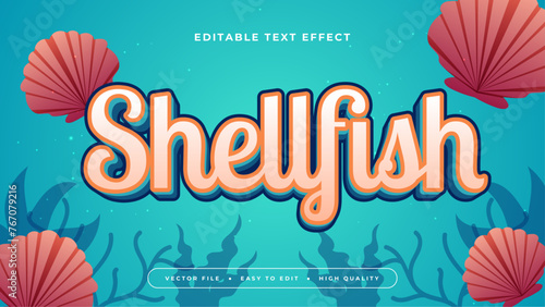 Colorful shellfish 3d editable text effect - font style