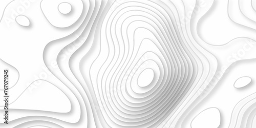 Topographic map background geographic line map with elevation assignments. The black on white contours vector topography stylized height of the lines map. photo