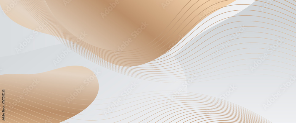 White and gold vector abstract geometric shapes banner. For cover design, book design, poster, cd cover, flyer, website backgrounds or advertising - obrazy, fototapety, plakaty 