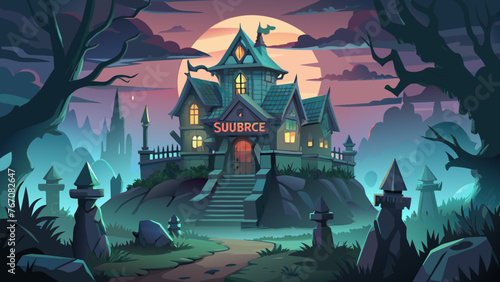 Halloweens scene vector illustration 