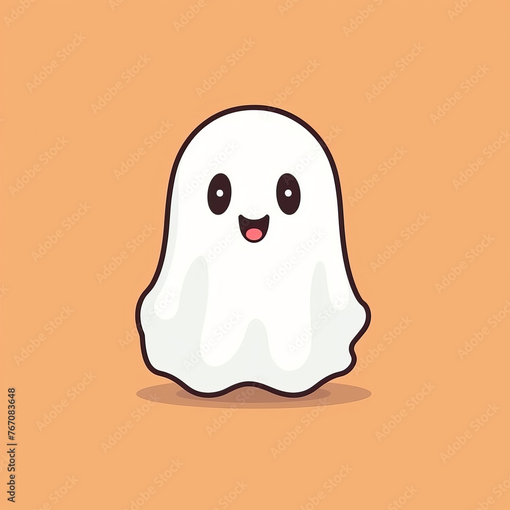 Fototapeta premium cute gost isolated on colorful background 