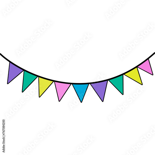 Songkran festival party flags with party confett, colorful flag party, hanging triangular garlands Free Download Songkran festival party flags with party confett, colorful flag party, hanging triangular garlands - GFXLoad