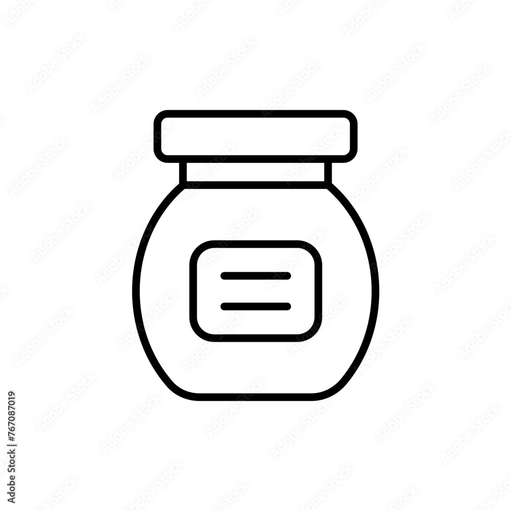 Obraz premium Jam jar outline icons, minimalist vector illustration ,simple transparent graphic element .Isolated on white background