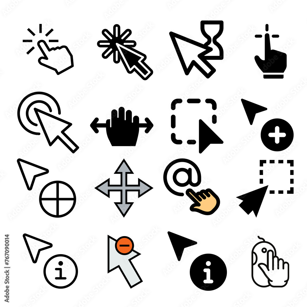 icon arrow point click direction icon arrow point click direction