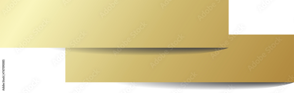 Obraz premium Gold paper rectangle and shadow, banners, label