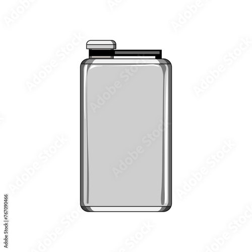 drink flask alcohol cartoon. hip bottle, metal vodka, mockup whisky drink flask alcohol sign. isolated symbol vector illustration